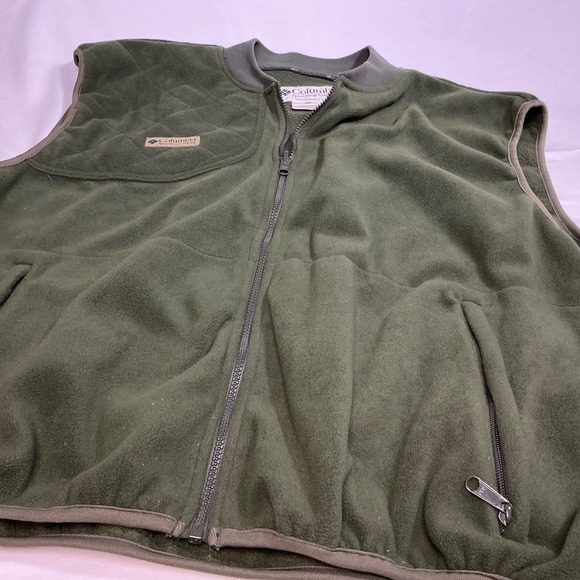 Columbia Fleece Vest Full Zip Pockets Sleeveless‎ Outdoor Green XXL - Picture 7 of 8